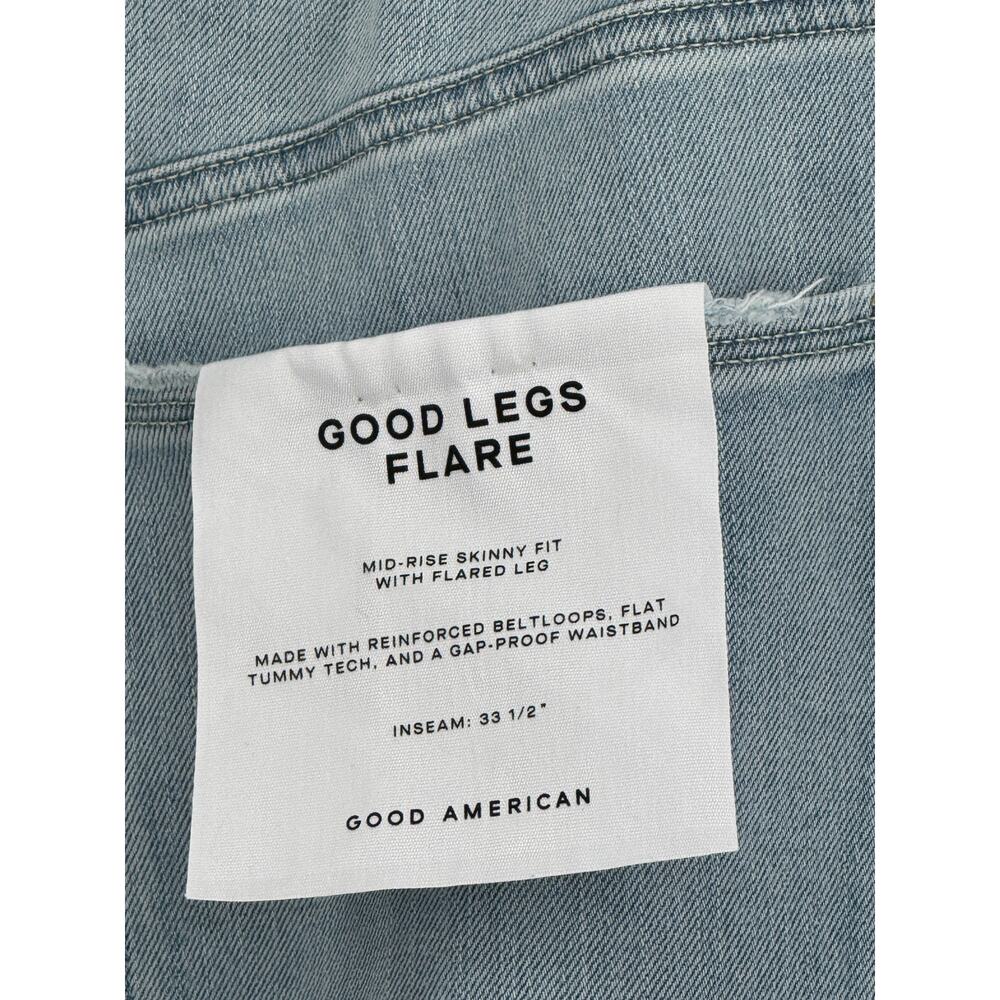 Good American Good Legs Flare Jeans Size 30 Light Wash Deep V Yoke NWT - NEW - Picture 5 of 10